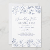 Etwas Blue Chinoiserie Brautparty Einladung (Vorderseite)