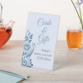 Etwas Blue Chinoiserie Brautparty Sockelschild (In SItu)