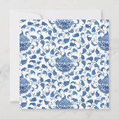 Etwas Blue Chinoiserie Chic Brautparty Einladung (Rückseite)