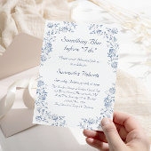 Etwas Blue Chinoiserie Floral Brautparty Einladung