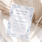 Etwas Blue Chinoiserie Floral Brautparty Einladung