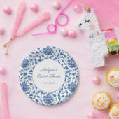 Etwas Blue Chinoiserie Print Polterabend Pappteller (Party)