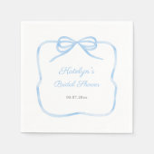 Etwas Blue Coquette Bow Brautparty Party Serviette (Vorderseite)