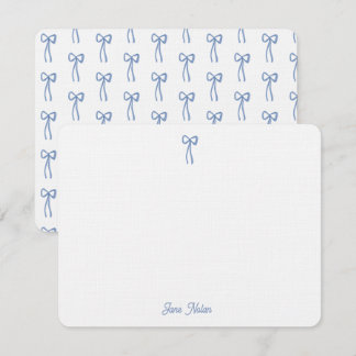 Etwas Blue Coquette Bow Bridal Custom Mitteilungskarte