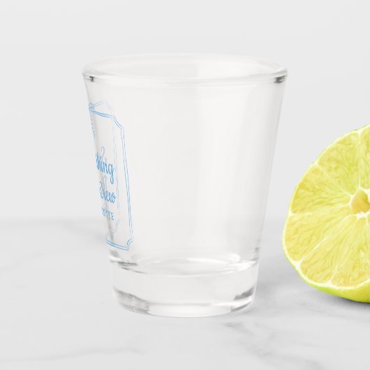 Etwas Blue Crew Chic Ästhetische Bow Individuelle Schnapsglas (Rechts)