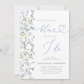 Etwas Blue Dusty Blue Bridal Dusche Einladung (Vorderseite)