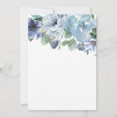Etwas Blue Dusty Blue Floral Brautparty Einladung (Rückseite)