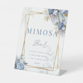 Etwas Blue Dusty Dusche Mimosa Bar Sign Poster Sockelschild (Vorderseite)