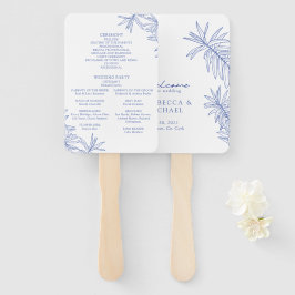 Etwas Blue Elegant Botanischer Dienstorden Fächer