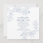 Etwas Blue Elegant Bridal Dusche Einladung (Vorderseite)