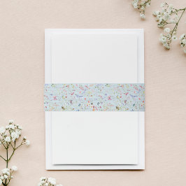 Etwas Blue Elegante Wildblume Hochzeit Einladungsbanderole