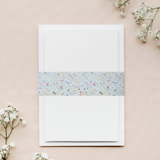 Etwas Blue Elegante Wildblume Hochzeit Einladungsbanderole