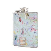 Etwas Blue Elegante Wildblume Hochzeit Flachmann (Links)