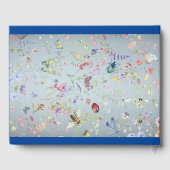 Etwas Blue Elegante Wildblume Hochzeit Gästebuch (Rückseite)