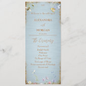 Etwas Blue Elegante Wildblume Hochzeitsprogramm Programm (Vorderseite)