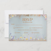 Etwas Blue Elegante Wildblume RSVP Card (Vorderseite)