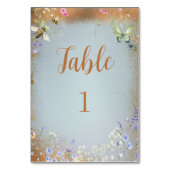 Etwas Blue Elegante Wildblume Tischnummer (Vorderseite)