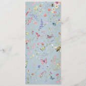 Etwas Blue Elegante Wildblume Wedding Menu Menükarte (Rückseite)