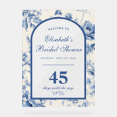 Etwas Blue Elegantes Chinoiserie Brautparty Acrylschild (Vorderseite)
