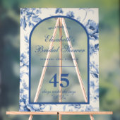 Etwas Blue Elegantes Chinoiserie Brautparty Acrylschild (Neutral)