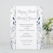 Etwas Blue Flat Hochzeit Einladung (Stehend Vorderseite)