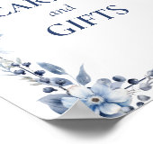 Etwas Blue Floral Bow Arch Cards & Gifts Poste Poster (Ecke)