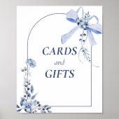 Etwas Blue Floral Bow Arch Cards & Gifts Poste Poster (Vorne)