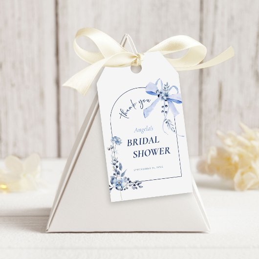 Etwas Blue Floral Bow Brautparty Geschenkanhänger