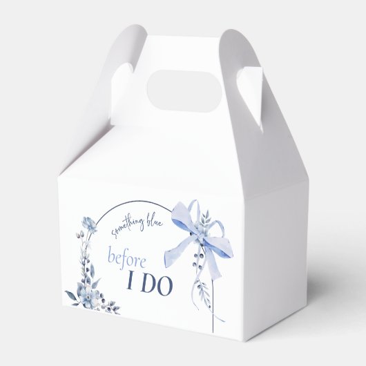Etwas Blue Floral Bow Brautparty Geschenkschachtel (Rückseite)