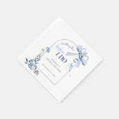 Etwas Blue Floral Bow Brautparty Serviette (Ecke)