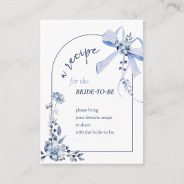 Etwas Blue Floral Bow Bridal Rezept Card Begleitkarte