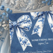 Etwas Blue Floral Bows Brautparty Einladung