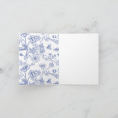 Etwas Blue Floral Brautparty Danke Karte (Innenseite)