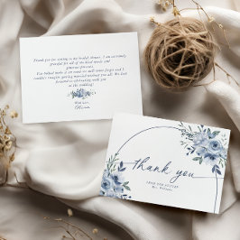 Etwas Blue Floral Brautparty Danke Karte