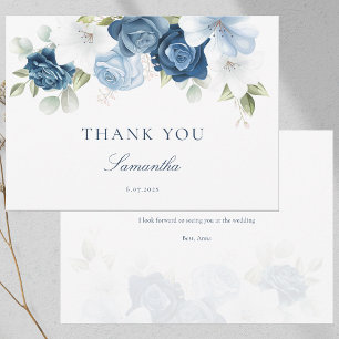 Etwas Blue Floral Brautparty Danke Karte