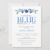 Etwas Blue Floral Brautparty Einladung (Vorderseite)