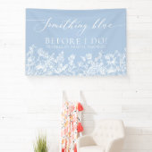 Etwas Blue Floral Brautparty Foto Hintergrund Banner (InSitu)