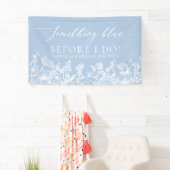Etwas Blue Floral Brautparty Foto Hintergrund Banner (Insitu)