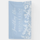 Etwas Blue Floral Brautparty Foto Hintergrund Banner (Vertikal)