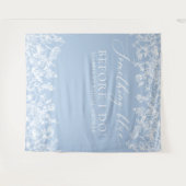 Etwas Blue Floral Brautparty Foto Hintergrund Wandteppich (Vorderseite (Horizontal))