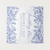 Etwas Blue Floral Brautparty Foto Hintergrund Wandteppich (Vorderseite (Horizontal))