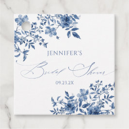 Etwas Blue Floral Brautparty Geschenkanhänger