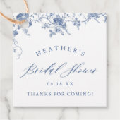 Etwas Blue Floral Brautparty Geschenkanhänger (Vorderseite)