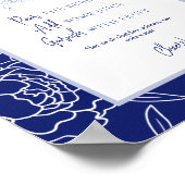 Etwas Blue Floral Brautparty Mimosa Bar Poster (Ecke)