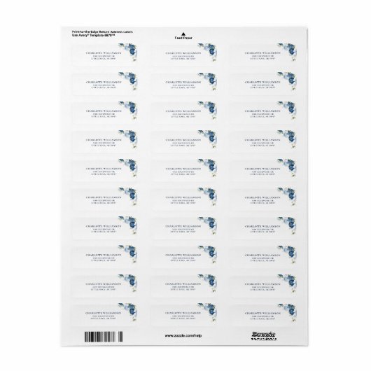 Etwas Blue Floral Brautparty Rücksendeadresse (Vorne)