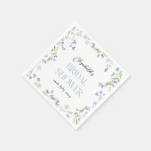 Etwas Blue Floral Brautparty Serviette (Ecke)