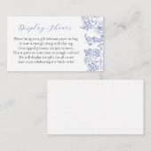 Etwas Blue Floral Bridal Display Dusche Begleitkarte (Vorne/Hinten)