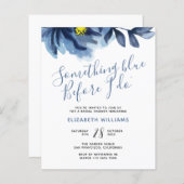 Etwas Blue Floral Bridal Dusche Einladung (Vorne/Hinten)