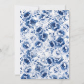 Etwas Blue Floral Bridal Dusche Einladung (Rückseite)