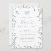 Etwas Blue Floral Bridal Dusche Einladung (Vorderseite)